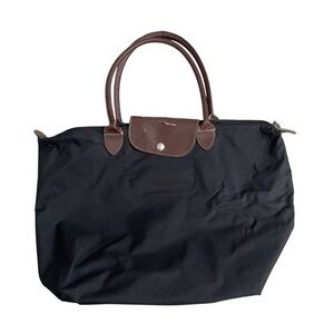 Authentic Longchamp Le Pliage Tote Bag Black Brown